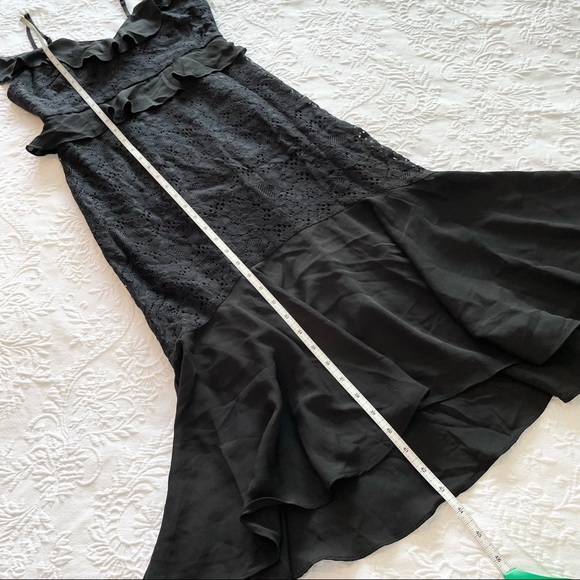 NWOT Lulus of Romance Black Lace Cold-Shoulder Midi Dress XSmall - Picture 9 of 9